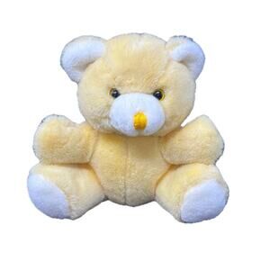 Crib Pals Yellow Musical Teddy Bear Plush Vintage 1988 Plays Lullaby 9" Lovey